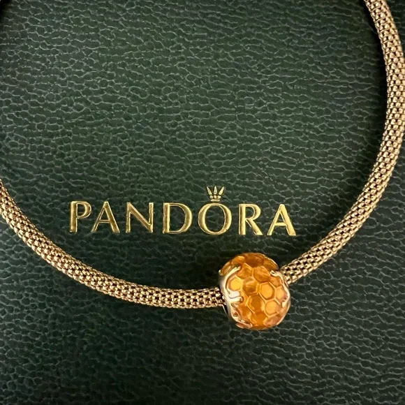 Pandora Shine Golden Honey Warm Yellow Enamel Charm - Picture 4 of 8
